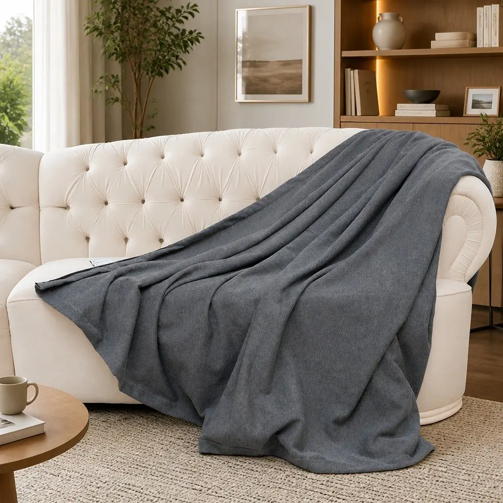 Cooling Blanket Grey Small Double-Sided Washable Lightweight Breathable