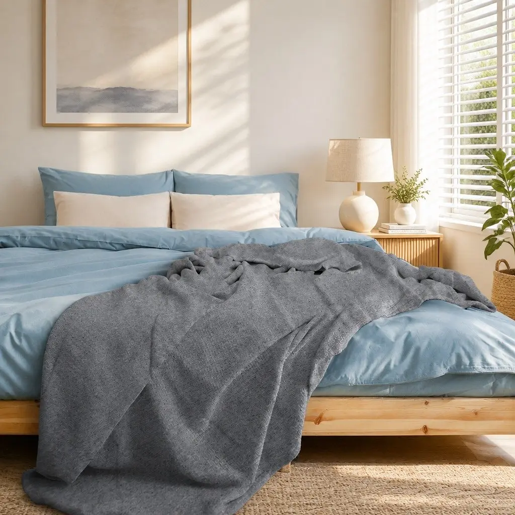 Cooling Blanket Grey Small Double-Sided Washable Lightweight Breathable