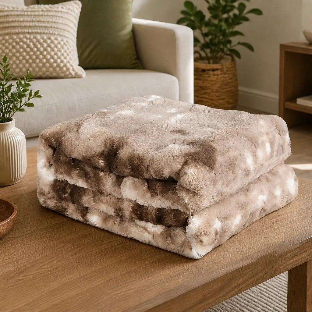 Brown Tie-Dyed Blanket for Comfort