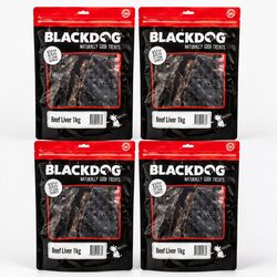 Beef Liver Dog Treats 1kg x4 Pack High Protein Low Fat Air Dried Natural Pet