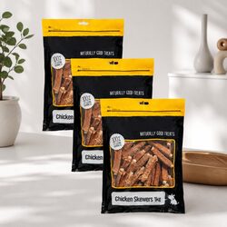 Chicken Skewers Dog Treats 1kg x 3 Pack Natural Chewy High Protein Pet Food