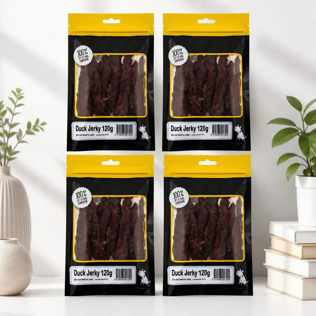 Dog Treats Duck Jerky Soft Chew 120g x4 High Protein Low Fat All Breeds