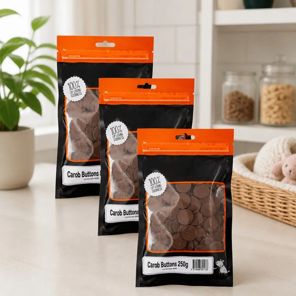 Dog Treats Carob Drops 250g Bulk Bite Sized Oven Baked