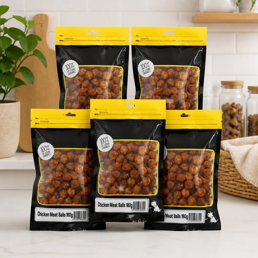 Chicken Meat Balls Dog Treats 180g x 5 Pack Soft Chewy Training Rewards