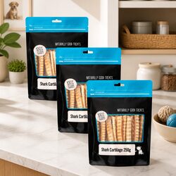 Shark Cartilage Chews for Dogs - 250g x 3 Natural Treats