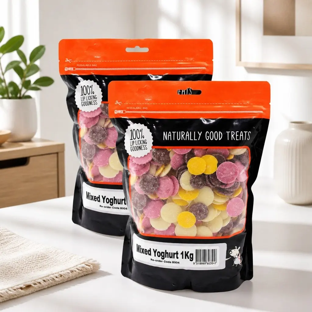 Mixed Yoghurt Drops Dog Treats 1kg x 2 Pack Adult Dogs All Breeds Training