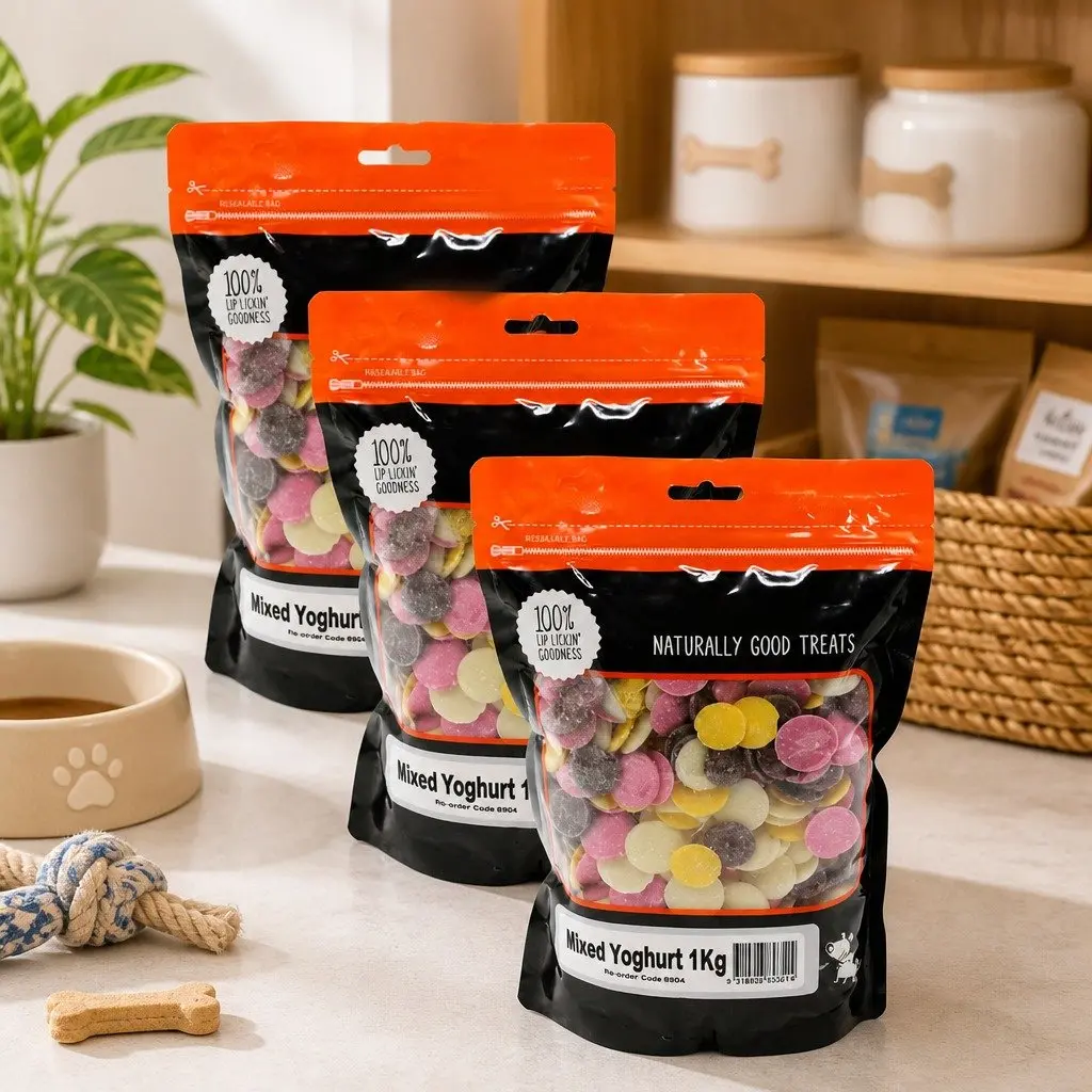 Dog Yoghurt Drops Training Treats 1kg x 3 Pack Adult Dogs All Breeds Sizes