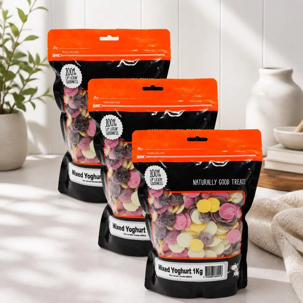 Dog Yoghurt Drops Training Treats 1kg x 3 Pack Adult Dogs All Breeds Sizes