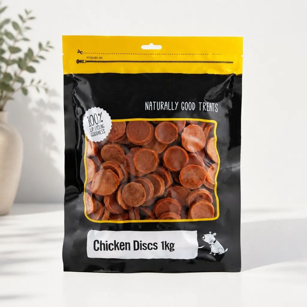 Oven Baked Dog Treats Chicken Discs 1kg Crunchy High Protein Reward