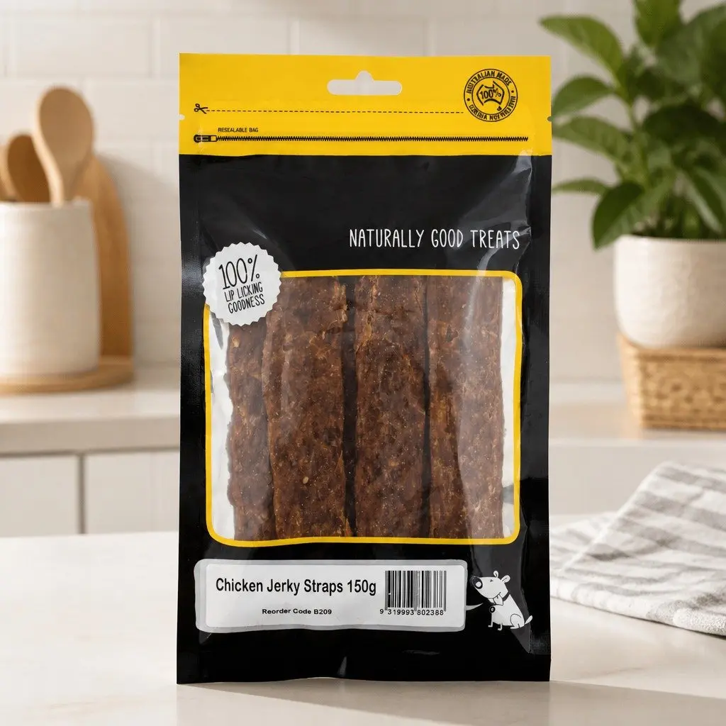 Dog Treats Chicken Jerky Straps 150g Soft Chewy High Protein Natural Snack