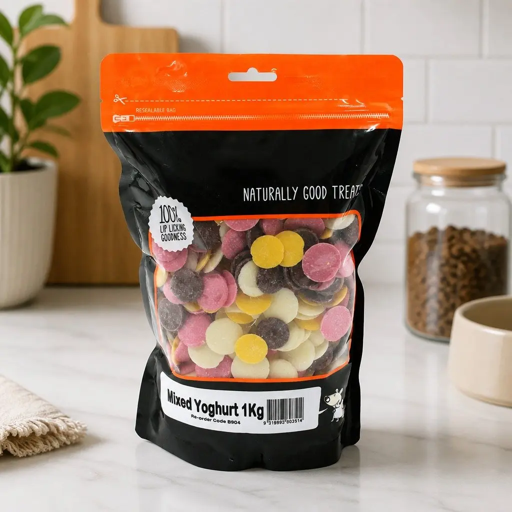 Yoghurt Drops 1kg Bite-Sized Training Treats for Adult Dogs All Breeds