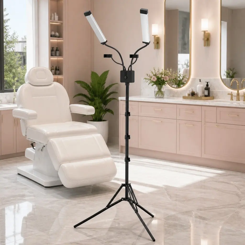 LED Beauty Light Black Adjustable 360 Rotation Remote Control for Makeup Tattoo Salon Studio