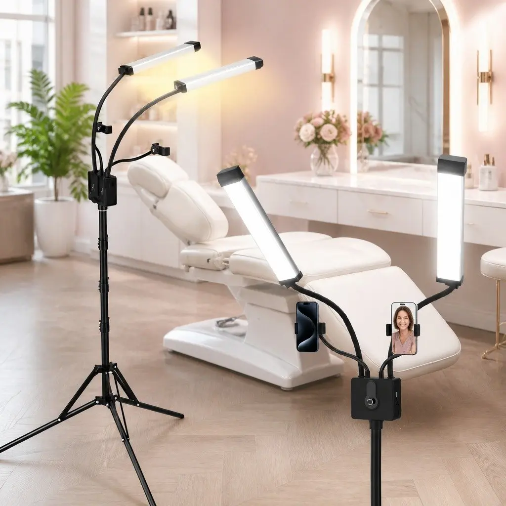 LED Beauty Light Black Adjustable 360 Rotation Remote Control for Makeup Tattoo Salon Studio
