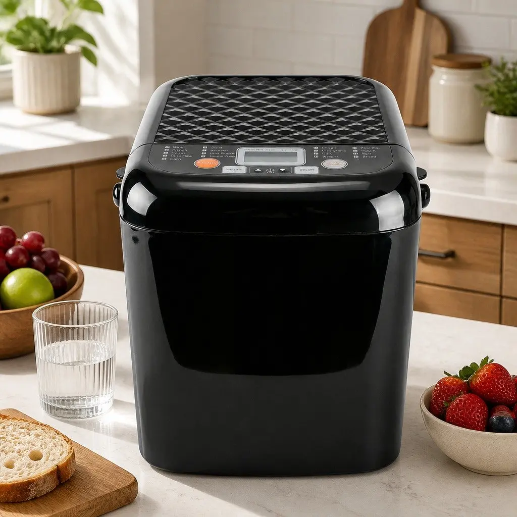Bread Maker Machine Black 1 lb 1.2 lb Automatic Kneading 19 Programs LCD Display