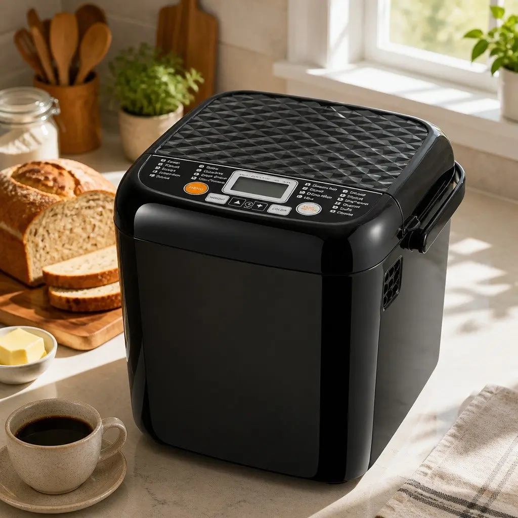 Bread Maker Machine Black 1 lb 1.2 lb Automatic Kneading 19 Programs LCD Display