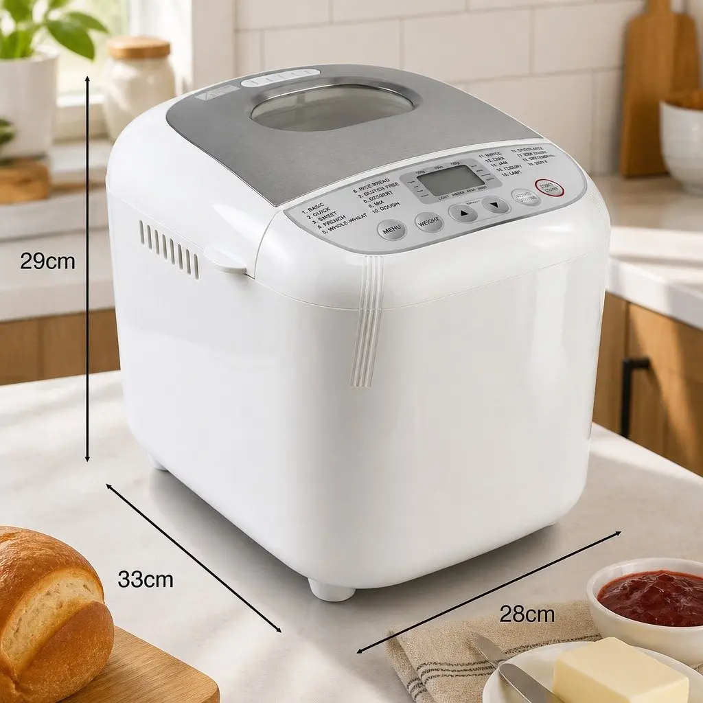 Automatic Bread Maker Machine 19 Programs 2lb Loaf Non-Stick Pan Kneading Mixing