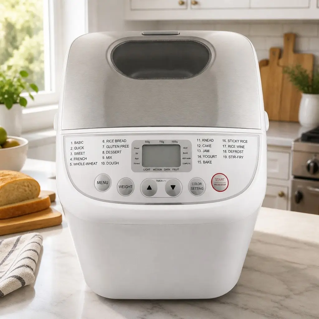 Automatic Bread Maker Machine 19 Programs 2lb Loaf Non-Stick Pan Kneading Mixing