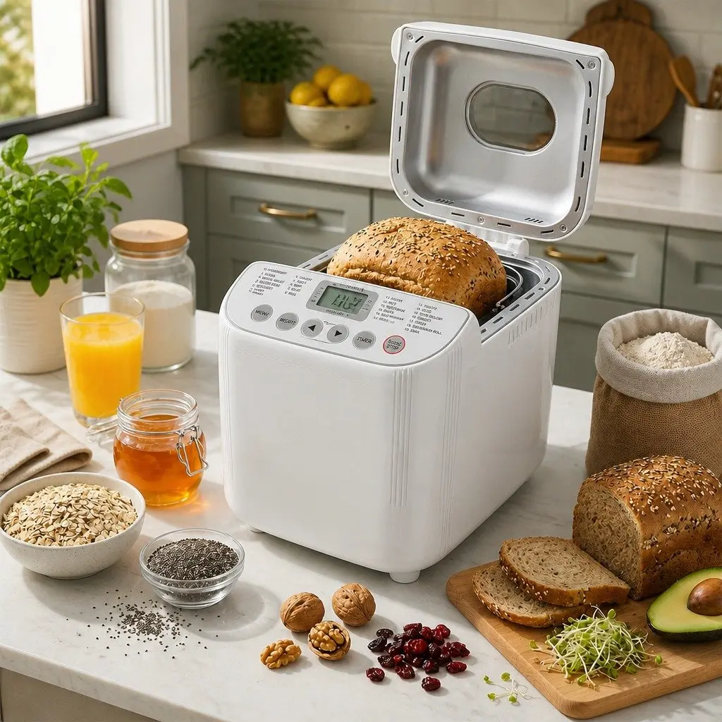 Automatic Bread Maker Machine 19 Programs 2lb Loaf Non-Stick Pan Kneading Mixing