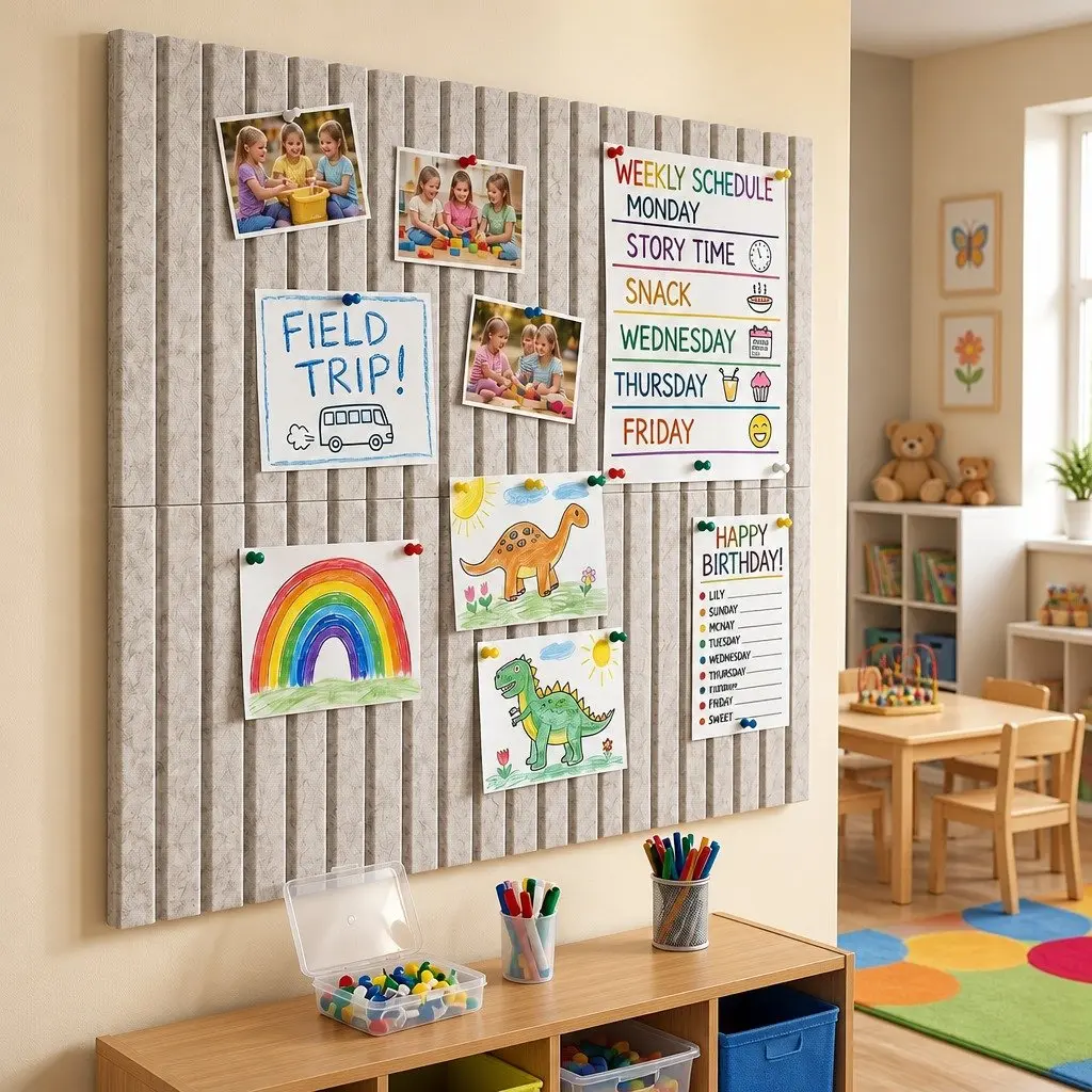 Felt Bulletin Board Tiles 12Pcs 30cm Modular Notice Board Wall Acoustic Sound