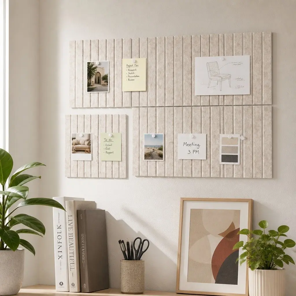 Felt Bulletin Board Tiles 12Pcs 30cm Modular Notice Board Wall Acoustic Sound