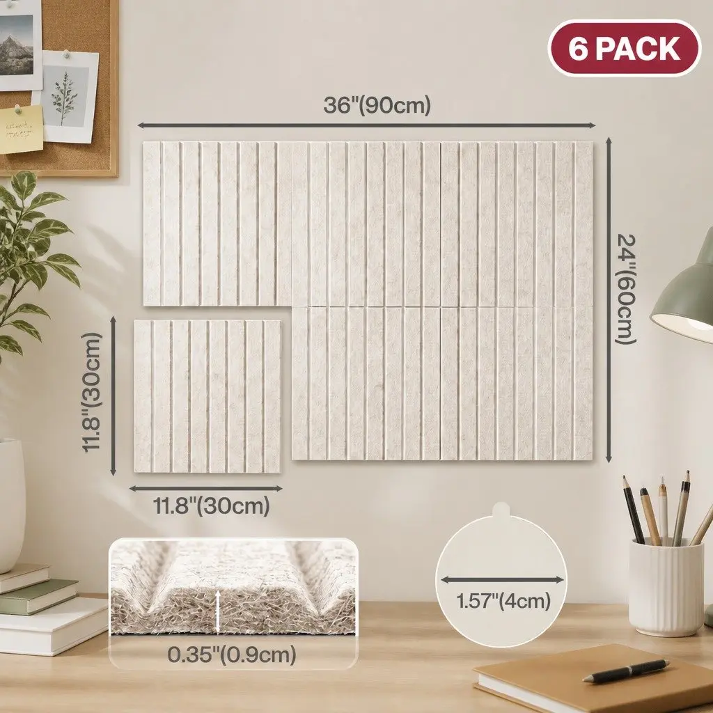 6-Piece Felt Bulletin Board Tiles for Effective Use