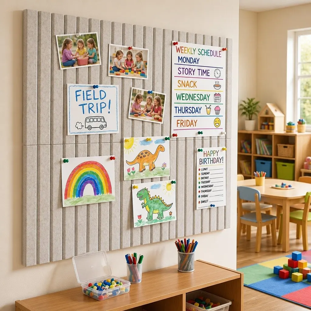 6-Piece Felt Bulletin Board Tiles for Effective Use