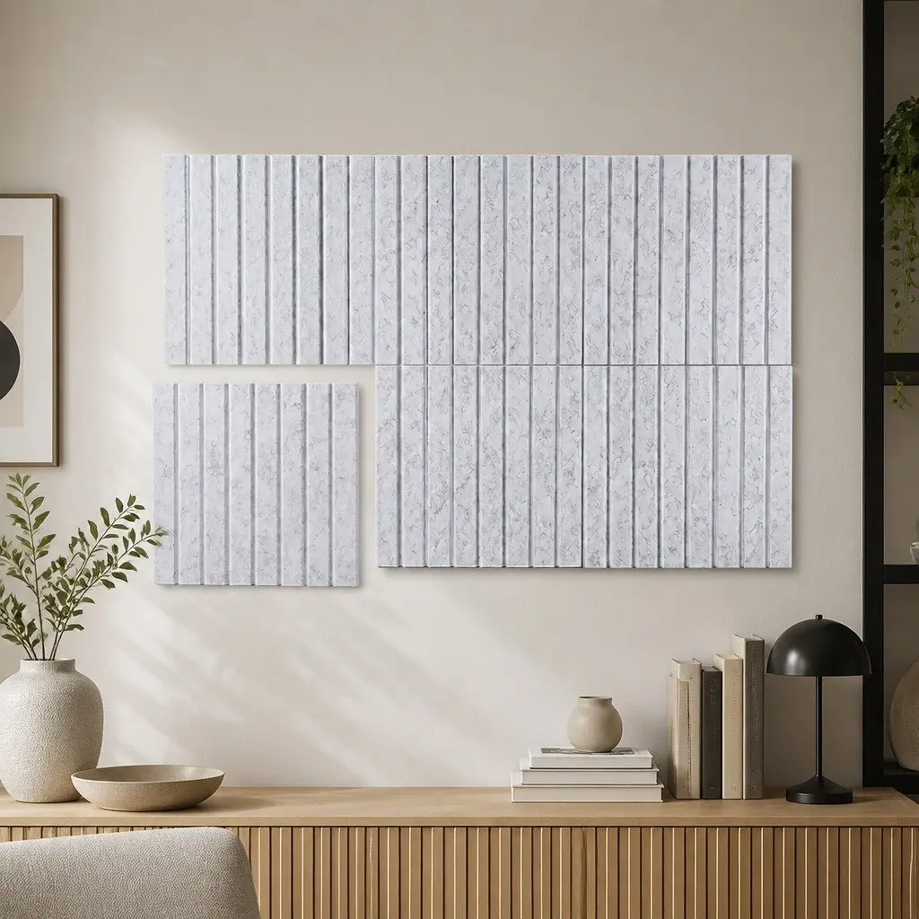 Cork Board Tiles Grey 30cm 6 Piece Set Acoustic Felt Panel DIY Wall Display