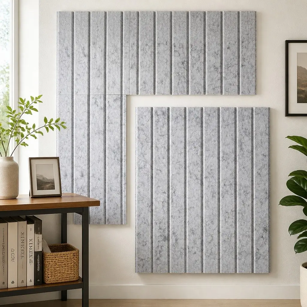 Cork Board Tiles Grey 30cm 6 Piece Set Acoustic Felt Panel DIY Wall Display