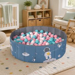 Kids Ball Pool Pit Foldable Play Tent Toddler Playhouse with Carry Bag Blue