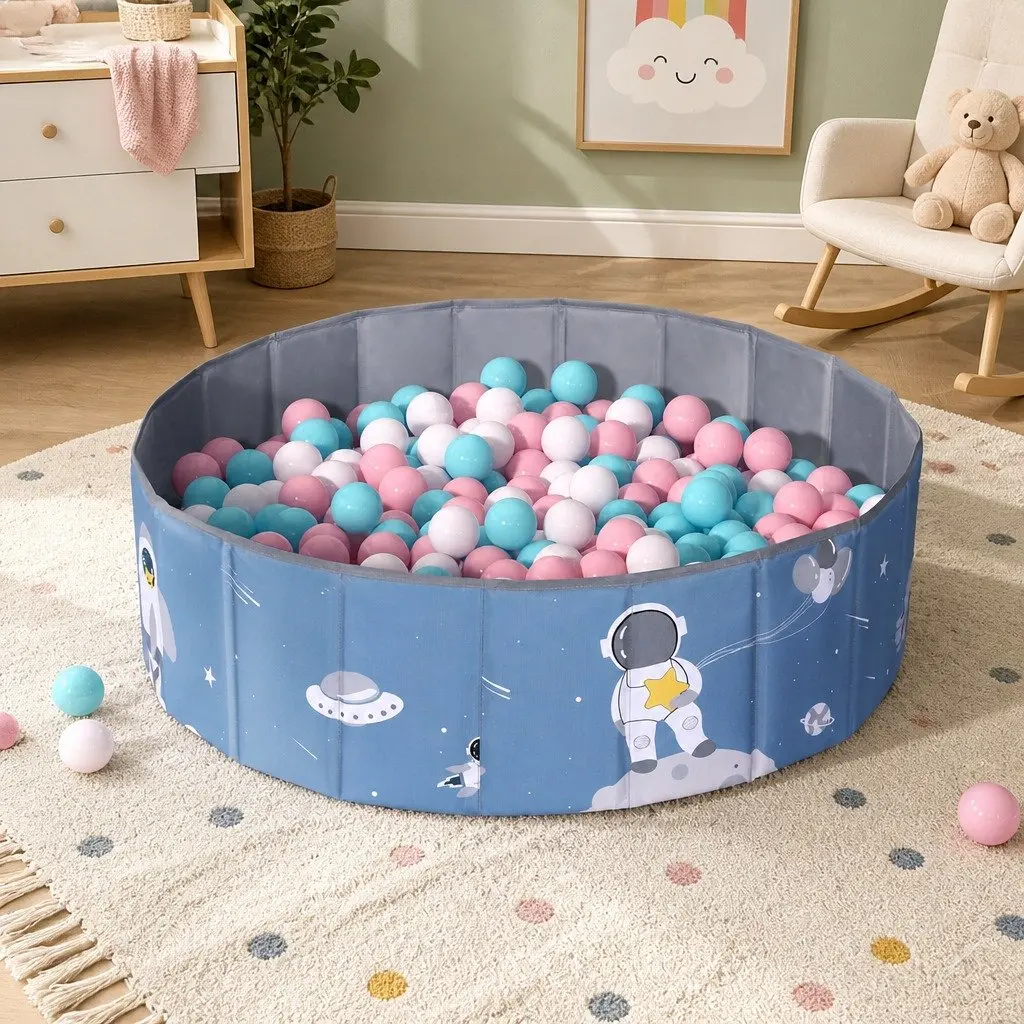 Kids Ball Pool Pit Blue Foldable Play Tent with Carry Bag