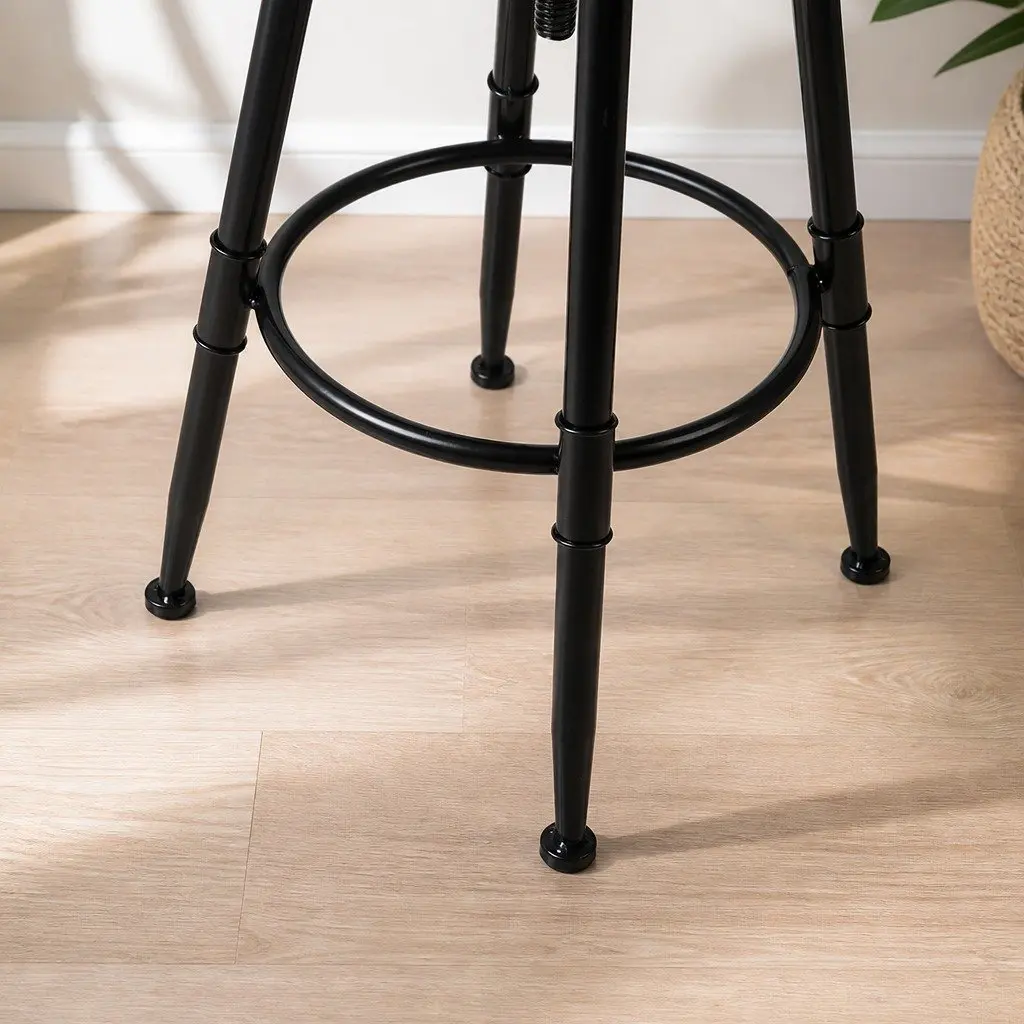 Bar Stools Set of 4 Kitchen Counter Height Wooden Swivel Adjustable Footrest