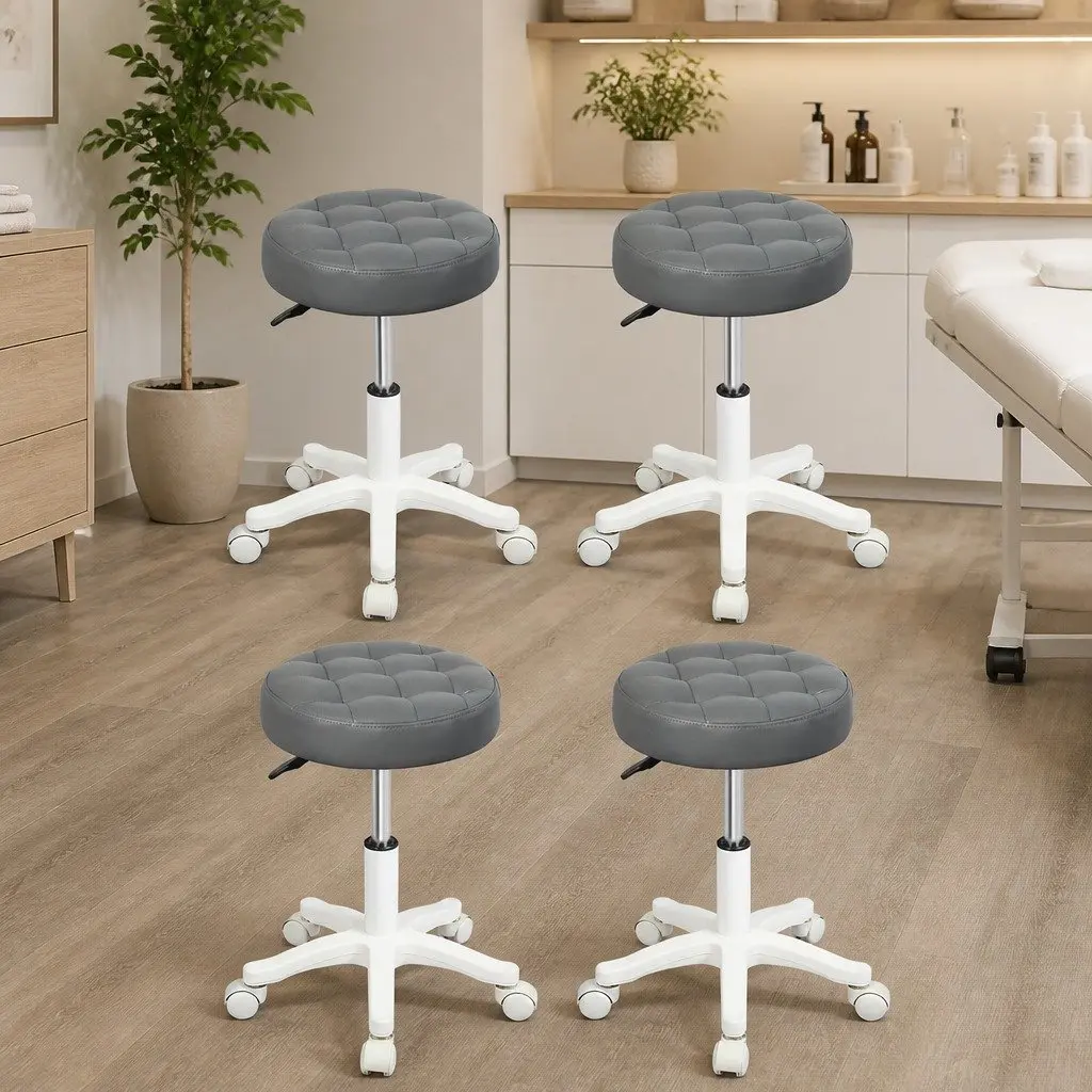 Rolling Bar Stool Swivel Chair Set of 4