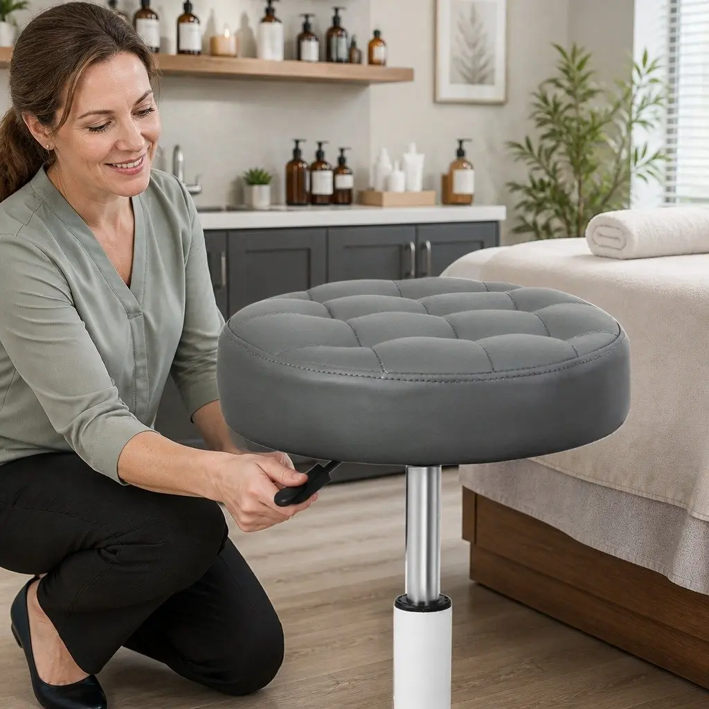 Rolling Bar Stool Swivel Chair Set of 4