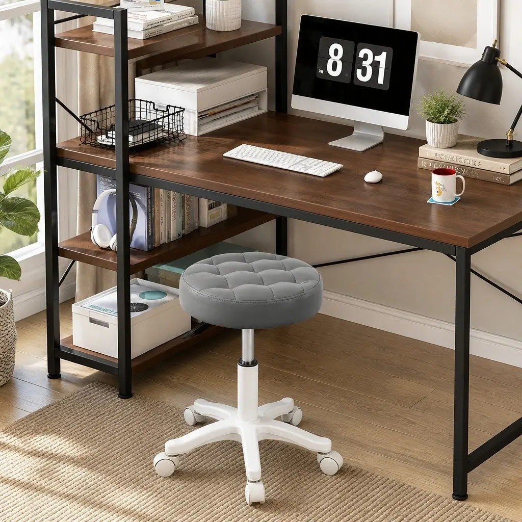 Rolling Bar Stool Swivel Chair Set of 4