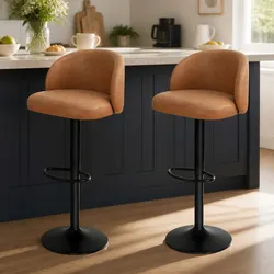 Compact Rolling Bar Stool with Adjustable Height
