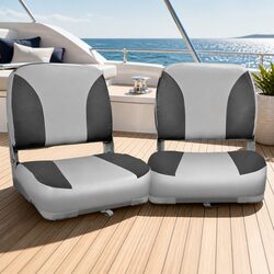 Compact and Stylish Grey Folding Boat Seats