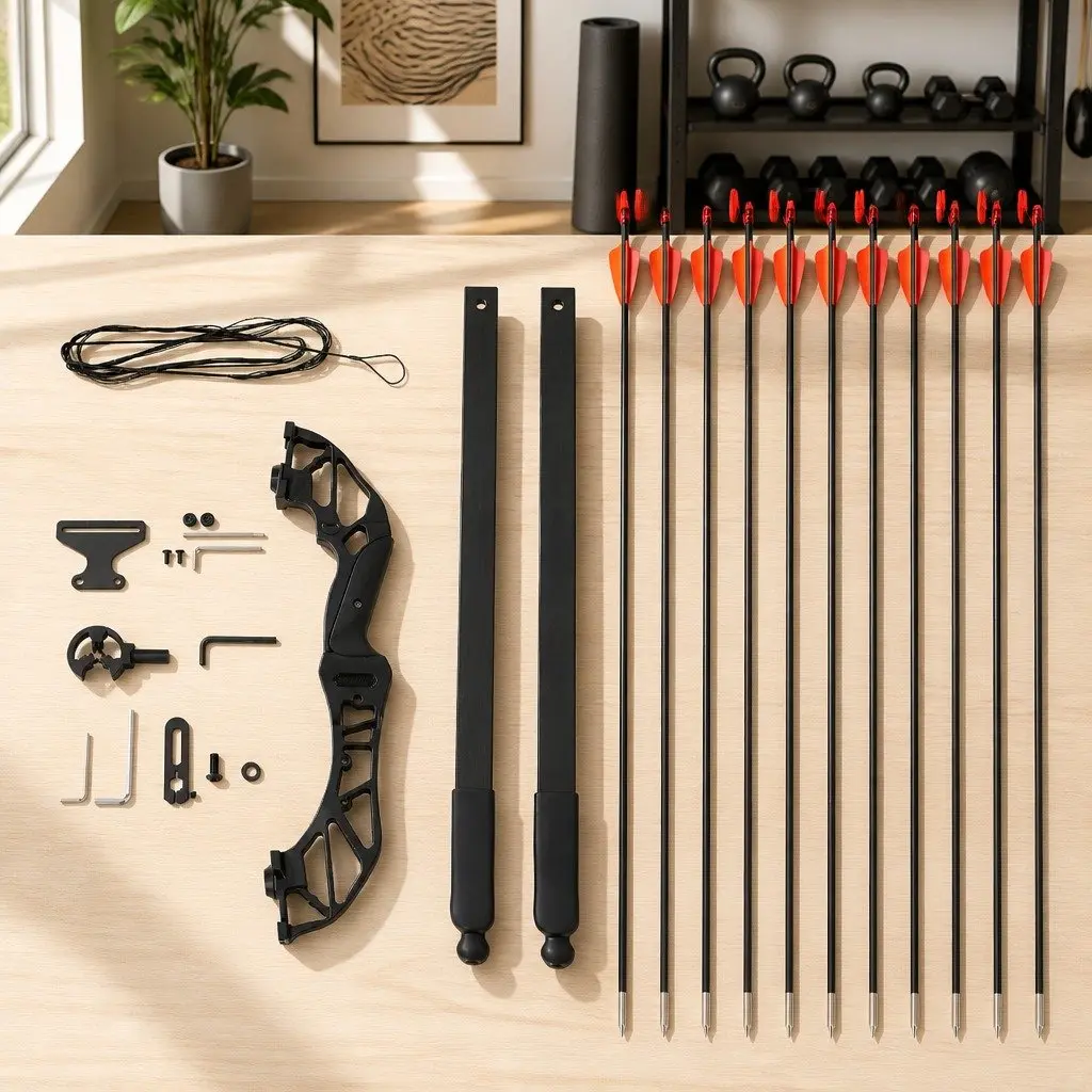 Recurve Bow Arrow Set 55lbs Takedown Archery Hunting Beginner Red Black