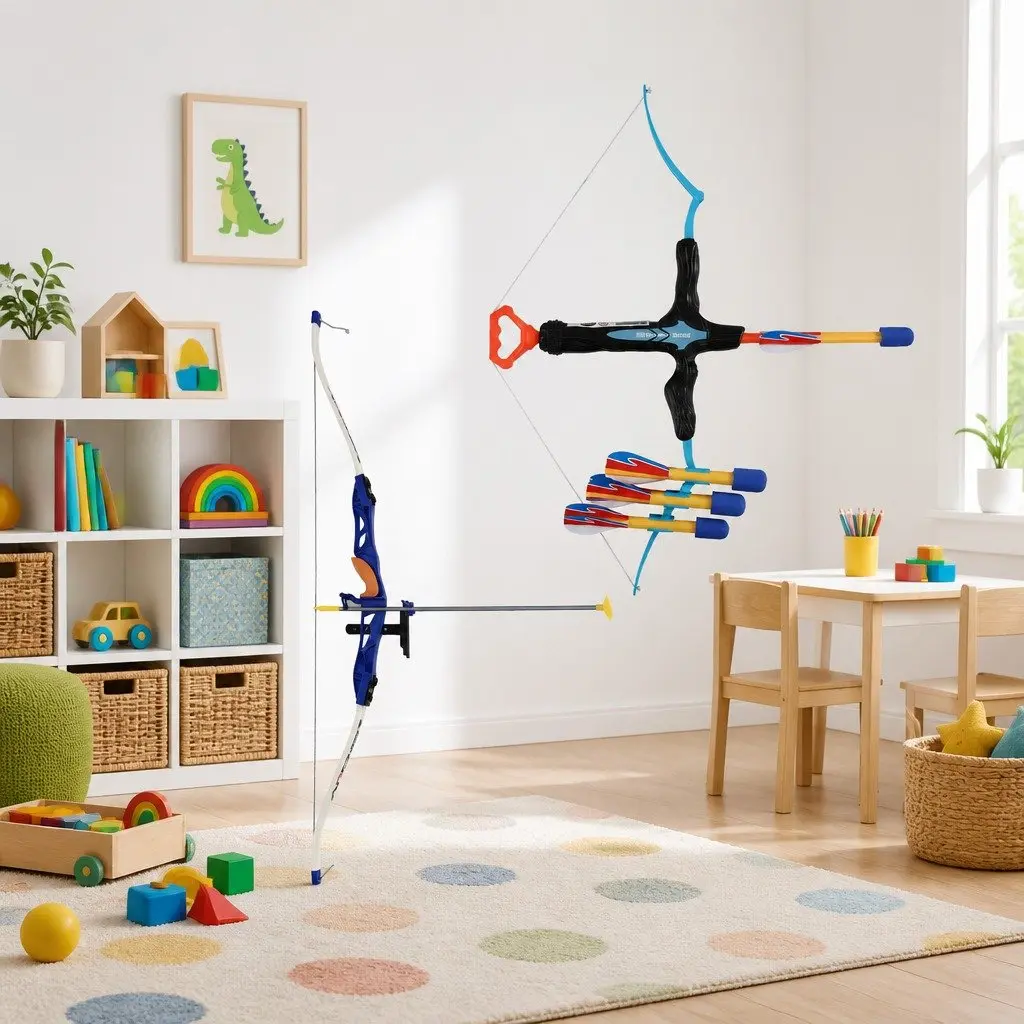 Kids Bow and Arrow Set Blue 81 cm Lightweight Portable for Indoor Outdoor Activity Game