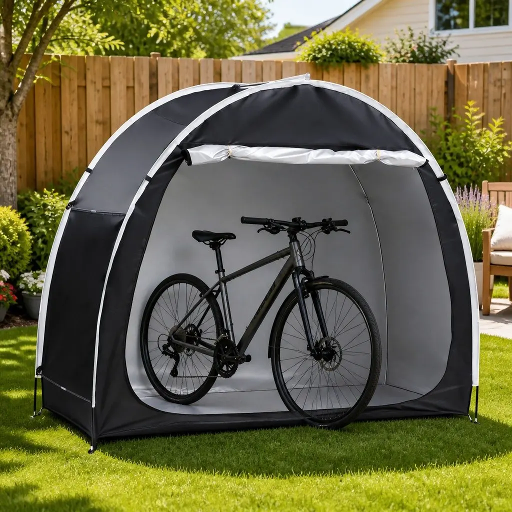 Bike Storage Tent Black Large Waterproof UV Protection Outdoor Shelter