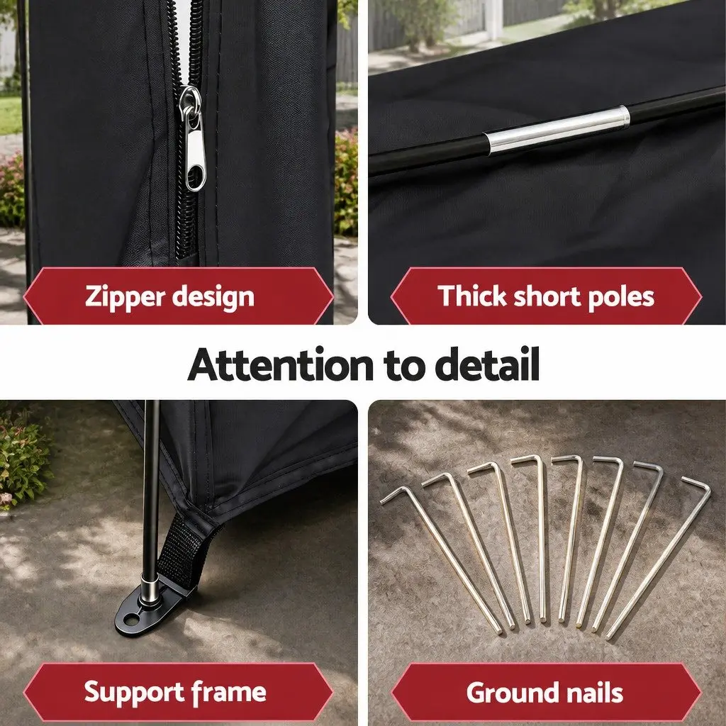 Bike Storage Tent Black Large Waterproof UV Protection Outdoor Shelter