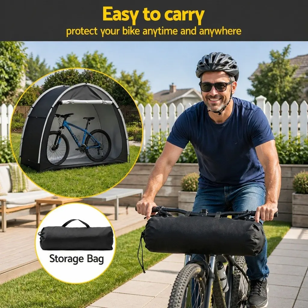 Bike Storage Tent Black Large Waterproof UV Protection Outdoor Shelter