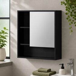 Compact Black Mirror Cabinet for Your Bathroom Needs