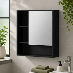 Compact Black Mirror Cabinet for Your Bathroom Needs