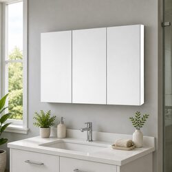 Concise Design: 3 Door Bathroom Storage Mirror Cabinet