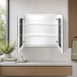 Compact Bathroom Mirror Cabinet with Soft-Close Doors
