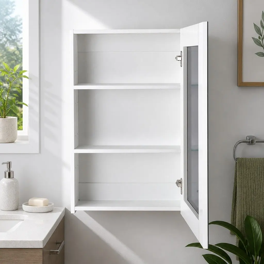 Bathroom Mirror Cabinet White 450x720mm Soft-Close Doors Adjustable Shelves