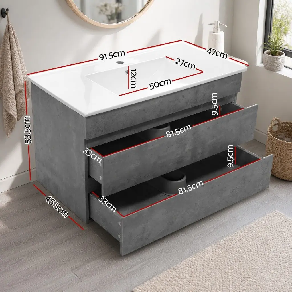 915mm Wall-Mounted Bathroom Vanity Unit