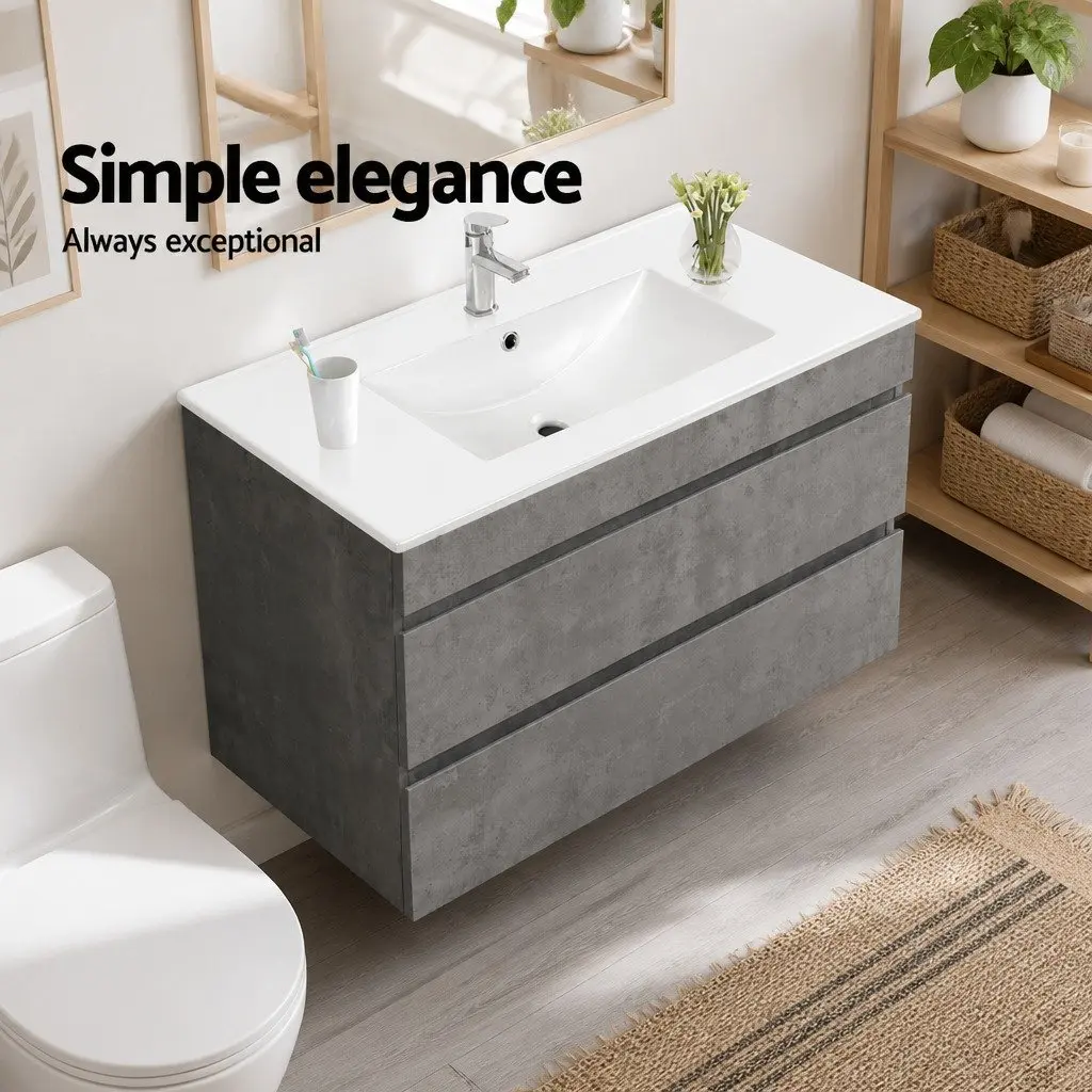 915mm Wall-Mounted Bathroom Vanity Unit