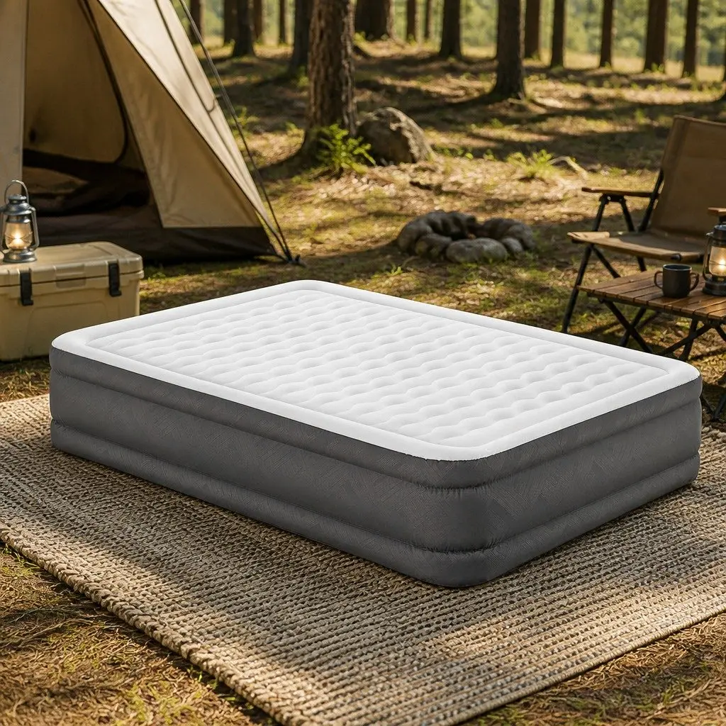 Queen Air Mattress Inflatable Airbed Portable Camping Indoor Outdoor 203cm x