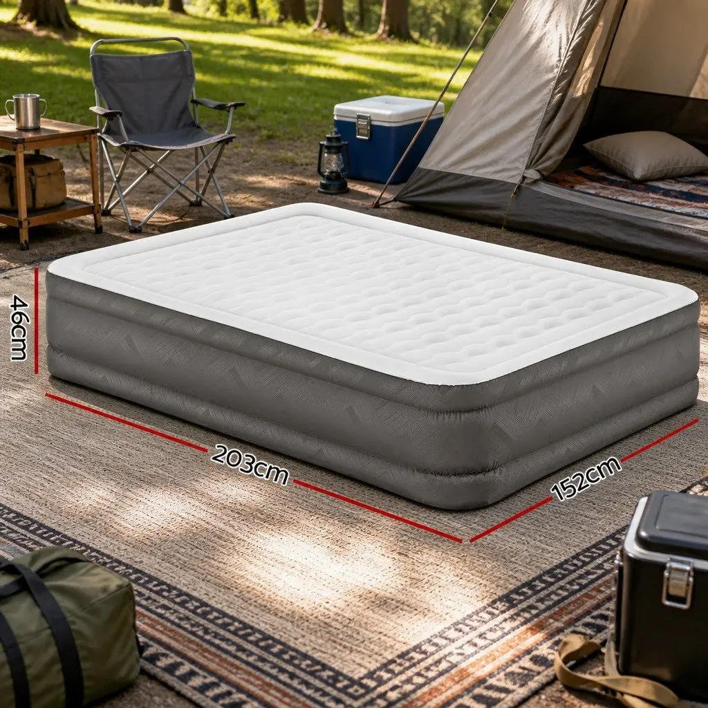 Queen Air Mattress Inflatable Airbed Portable Camping Indoor Outdoor 203cm x